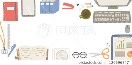 辦公用品/商業圖示插畫背景框架 120696847