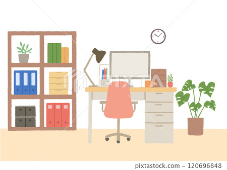 Office workroom illustration interior Office workroom illustration interior 120696848