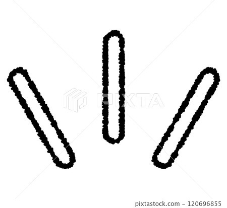 Three-line icon that expresses emotion when you notice something 120696855