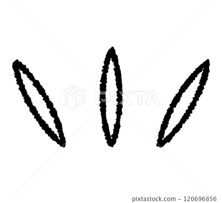 Three-line icon that expresses emotion when you notice something 120696856
