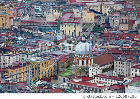 Aerial view of the Basilica dello Spirito Santo in Naples Aerial view of the Basilica dello Spirito Santo in Naples 120697196