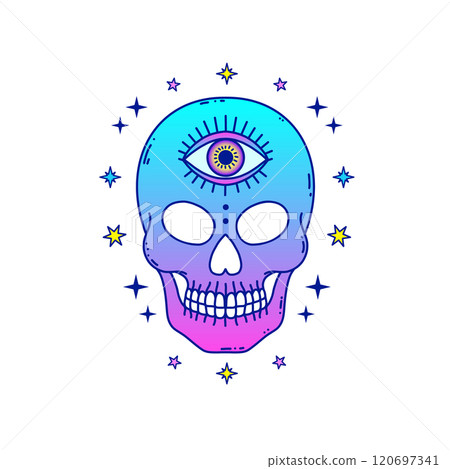 Skull with third eye Skull with third eye 120697341