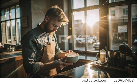 coffee and bakery bistro aroma 120697498