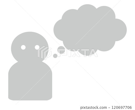 Business icon, speech bubble, person, monochrome, cloud shape, imagination 120697706