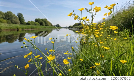 Flower River Background 120697962