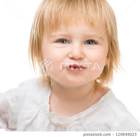 Closeup portrait of beautiful baby girl Closeup portrait of beautiful baby girl 120698023