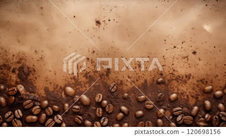 coffee beans caffeine brown texture, ai 120698156