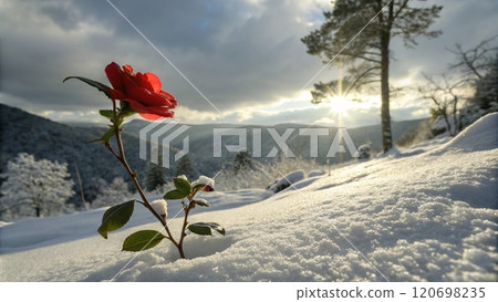 Winter flowers Background 120698235