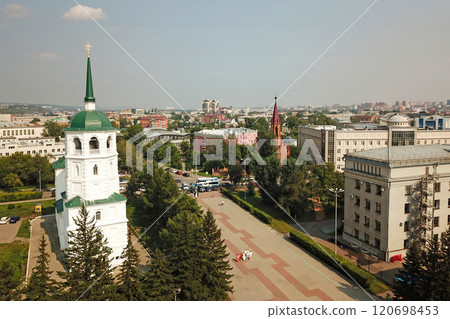 Aerial view of the Church in the Name of the Savior of the Holy Image in Irkutsk 120698453