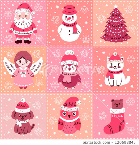 Festive Christmas seamless pattern 120698843