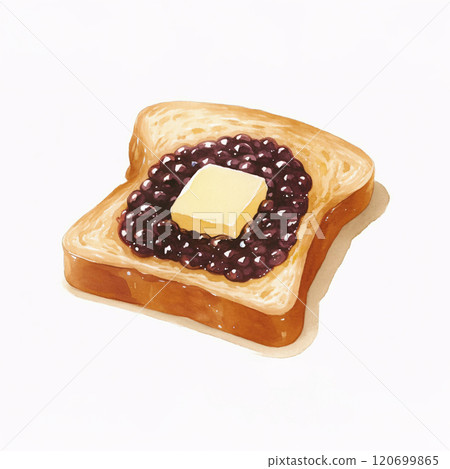Ogura toast, red bean paste and butter toast Ogura toast, red bean paste and butter toast 120699865