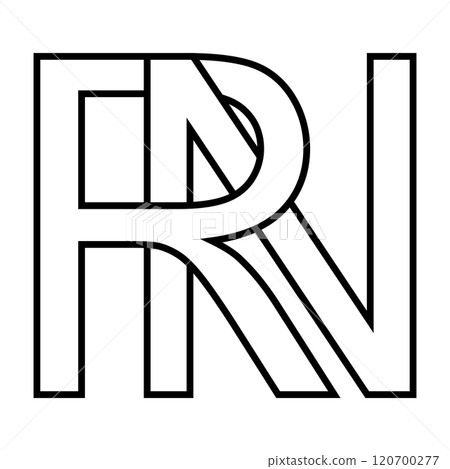 Logo sign rn nr icon double letters logotype r n Logo sign rn nr icon double letters logotype r n 120700277