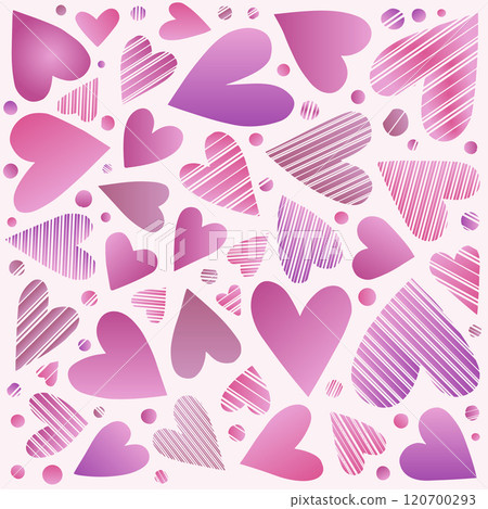 Pastel Hearts and Circles with Striped Patterns Pastel Hearts and Circles with Striped Patterns 120700293