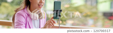 Recording Video Content with Smartphone in Outdoor Setting 120700317