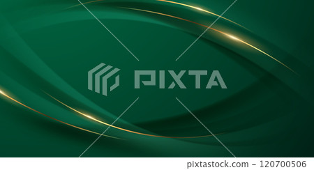green abstract background design with elegant golden elements vector illustration 120700506