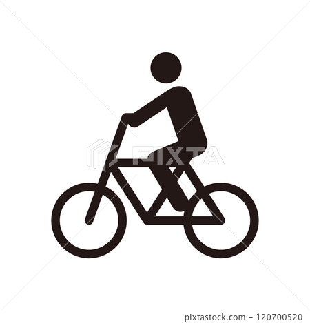 Bicycle rider pictogram icon Bicycle rider pictogram icon 120700520