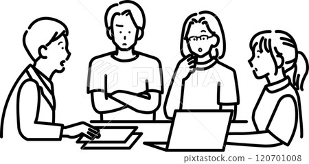 醫療團隊會議插圖 - 僅畫線 醫療團隊會議插圖 - 僅畫線 120701008