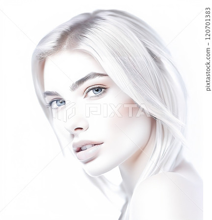 A close-up, portrait of a woman with distinctive and finely detailed features 120701383