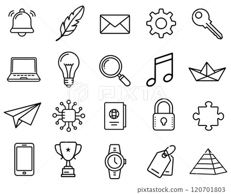 Creative icons collection for website or mobile app design 120701803