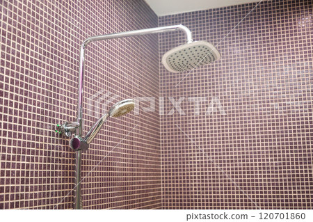 Shower in the house, tropical shower, equipment in the bathroom 120701860