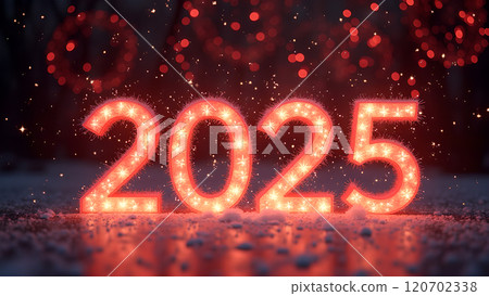 red 2025 happy new year text red 2025 happy new year text 120702338