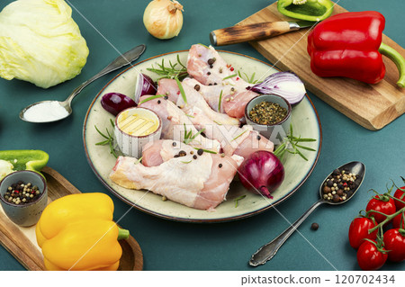 Fresh raw meat for cooking. 120702434