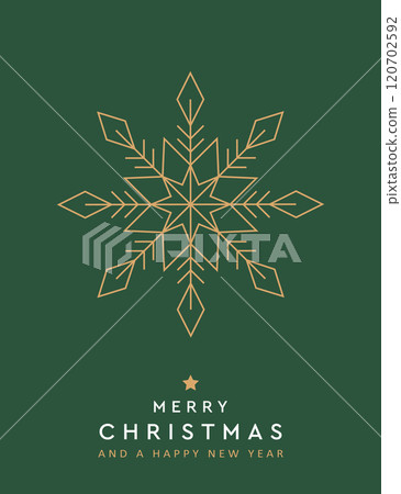 minimalistic christmas greeting card with snowflake vector illustration 120702592