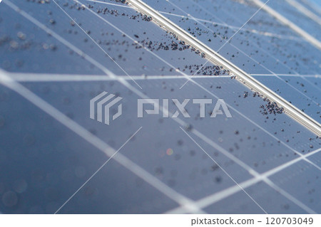 Close Up of Solar Panel with Water Drops 120703049