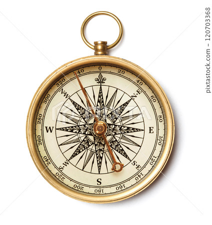Vintage compass on white background 120703368