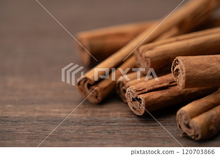 Close-up of the tip of a cinnamon stick Close-up of the tip of a cinnamon stick 120703866