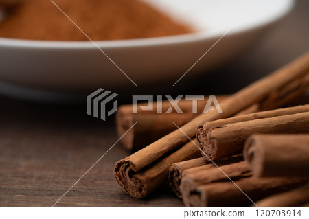 Close-up of cinnamon stick 120703914