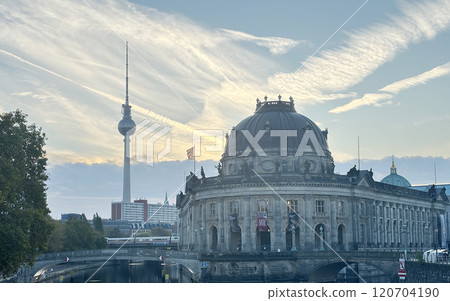 View of the Bode Museum and Berlin TV Tower on Museum Island in Berlin View of the Bode Museum and Berlin TV Tower on Museum Island in Berlin 120704190