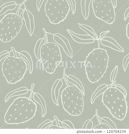 Seamless pattern with soursop fruits in pastel colors 120704234