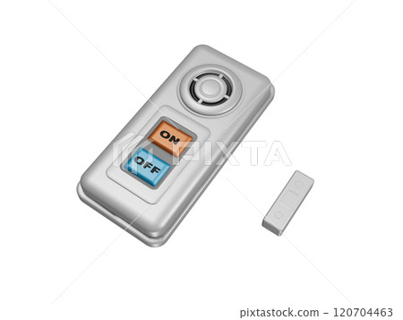 Crime prevention image (window security buzzer/window security alarm) on white background 120704463