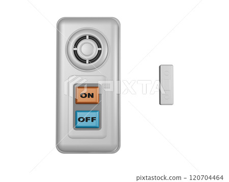 Crime prevention image (window security buzzer/window security alarm) on white background Crime prevention image (window security buzzer/window security alarm) on white background 120704464