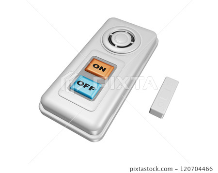 Crime prevention image (window security buzzer/window security alarm) on white background 120704466