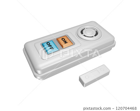 Crime prevention image (window security buzzer/window security alarm) on white background 120704468