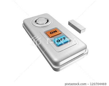 Crime prevention image (window security buzzer/window security alarm) on white background 120704469