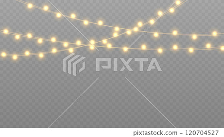 Christmas lights on a transparent background. Decorative element for greeting cards, invitations, backgrounds, business cards. Christmas light PNG. Vector illustration EPS10 Christmas lights on a transparent background. Decorative element for greeting cards, invitations, backgrounds, business cards. Christmas light PNG. Vector illustration EPS10 120704527