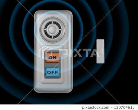 具有黑色背景效果的安全影像(窗戶安全蜂鳴器/窗戶安全警報) 具有黑色背景效果的安全影像(窗戶安全蜂鳴器/窗戶安全警報) 120704613