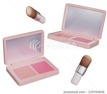 blusher and brush icon 3D graphic blusher and brush icon 3D graphic 120704646