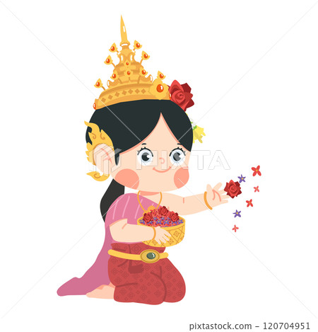 girl in Thai traditional greeting 120704951