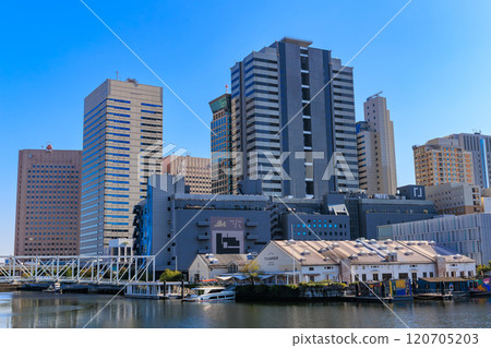 Tennozu Canal as seen from Tennozu Canal Waterfront Plaza in Shinagawa, Tokyo 120705203