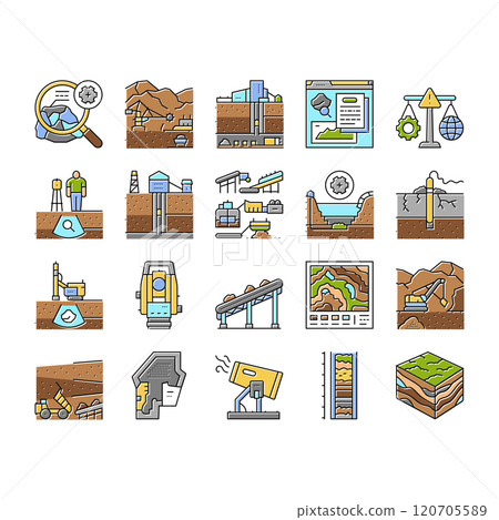 mining engineer geology icons set vector mining engineer geology icons set vector 120705589