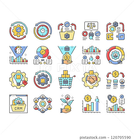 business process efficiency icons set vector business process efficiency icons set vector 120705590