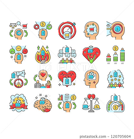 consumer behavior icons set vector 120705604