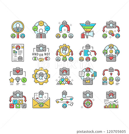 recruitment business work job icons set vector 120705605