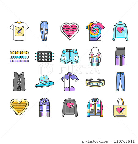 diy fashion fabric handmade icons set vector diy fashion fabric handmade icons set vector 120705611