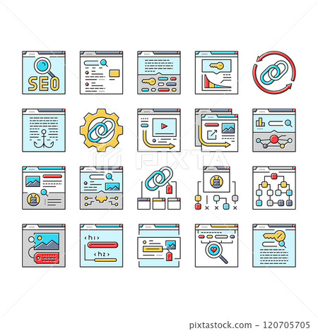seo optimize community icons set vector 120705705