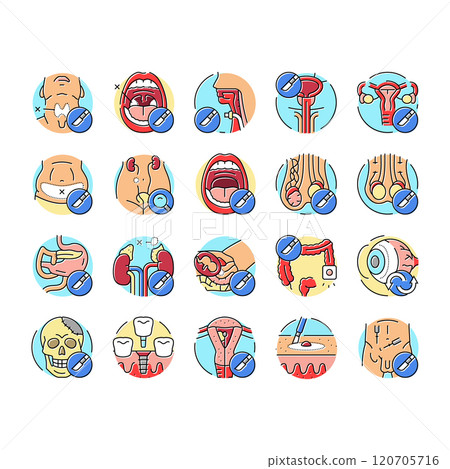 surgery health medical skin icons set vector 120705716